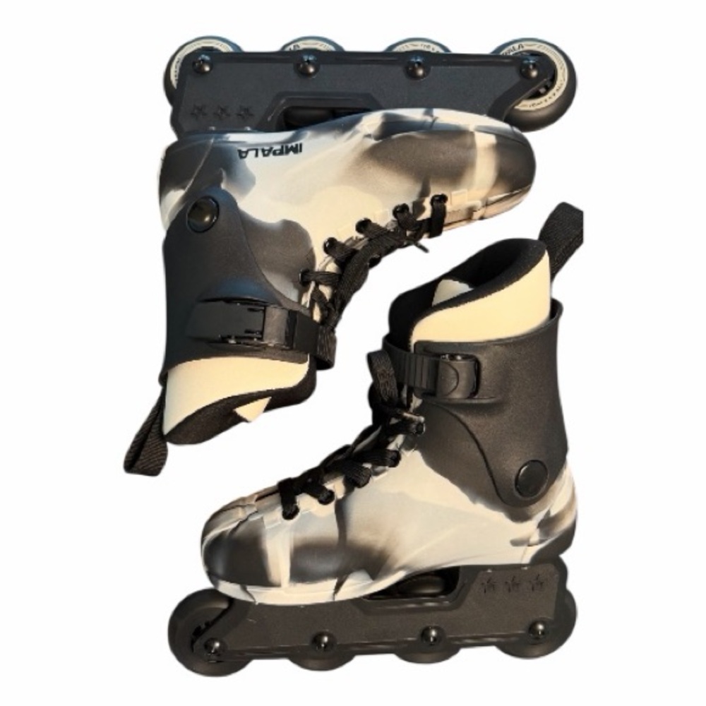 Impala Aggressive Inline Skates – Black/White Marble – NEW -Women’s 5 - Men’s 3